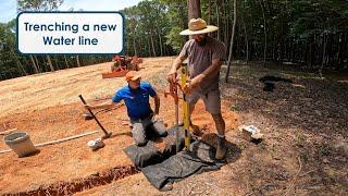 Trenching a new water line + installing yard hydrant