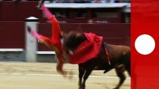 Graphic footage: Three matadors gored in violent Madrid bullfight