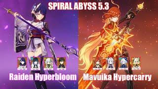 C0 Raiden Hyperbloom & C0 Mavuika Hypercarry | Spiral Abyss 5.3 | Genshin Impact