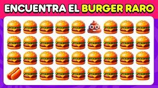 Encuentra el raro | Edición Comida Chatarra  Fácil, Medio, Difícil - 30 Niveles | Emoji Quiz