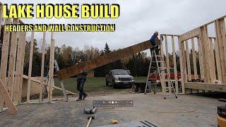 Framing the lake house, garage door header and walls. #framingahouse #buildingahome  #building