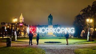 Sweden Walks: Drottninggatan, Norrköping in beautiful winter lights.