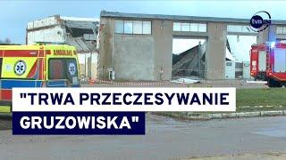 Katastrofa budowlana na terenie dawnej bazy PKS. Nowe informacje ws. zawalenia dachu hali w Mławie