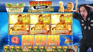 BIG BASS BONANZA - KEEPING it REAL - I HIT 3 TIMES GOLDEN FISHERMAN with 10X MULTIPLIER HUGE WIN