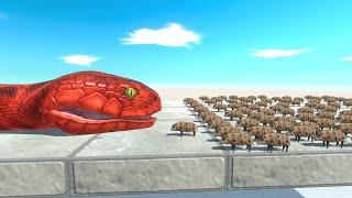 Reptiles VS Dinosaurs in Wild Boar Challenge | Animal Revolt Battle Simulator