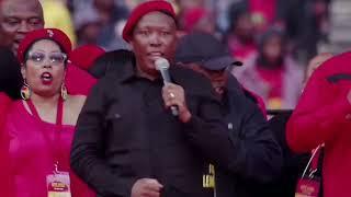 EFF leader Julius Malema calls on the  liberation chants #effturns10 #juliusmalema