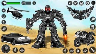 Flying Hawk Robot Car Multiple Transform War Crime - Android Gameplay