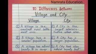 10 Differences between Village and City in English / Village and City difference short essay writing