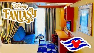 Disney Fantasy Deluxe Oceanview Stateroom With Verandah Full Tour! | Cabin # 7568