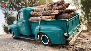 Rocky Road Wood Transport on Old Ford F1 Pickup | @CarsTrucks4Fun