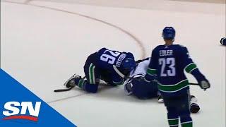 Antoine Roussel And Yanni Gourde Fight After Big Turnbuckle Hit