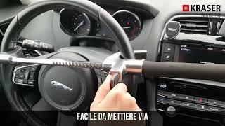 KRASER KR839B Blocco antifurto per auto, barra di bloccaggio volante, blocco sicurezza furgoni