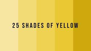 25 different Shades of Yellow colour and their names.