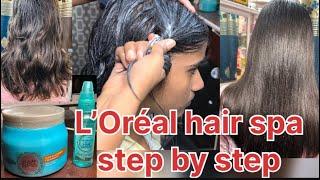 पार्लर में loreal हेयर स्पा कैसे करते है ll  कोन सी स्पा क्रीम लगाए l Loreal hair spa step by step