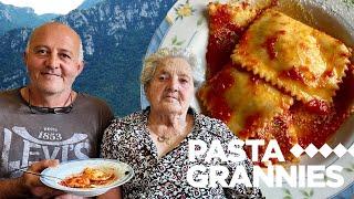 Easy Ricotta ravioli with tomato sauce! | Pasta Grannies