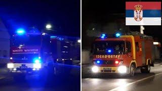 Two Fire Trucks Returning to the Station with Lights | FRB Belgrade