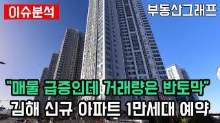 "김해 아파트 매물 급증인데 거래량은 반토막, 신규 아파트 1만세대 입주 러시" 경남 김해시 APT 하락순위 TOP10 #전망 #급매물 #갭투자 #분양가 #전세가 #장유아파트