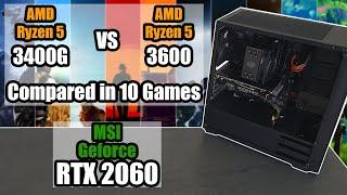 AMD Ryzen 5 3400G vs 3600 + MSI RTX2060 Ventus Tested in 10 Games