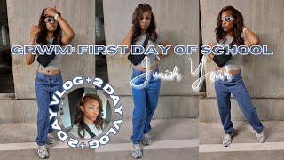 GRWM: First Day of School 2023 + 2 day vlog | junior szn