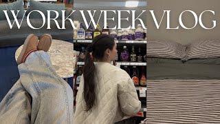 work week vlog: back to work, self-care even when it feels hard + new sheets and duvet cover