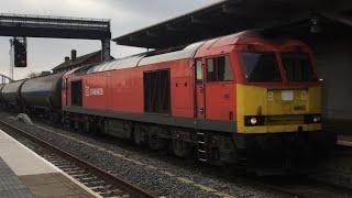 DB Cargo/DB Schenker Class 60063 coasts through Derby working 6E68 29/12/19