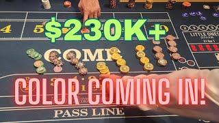 live craps at Palazzo. massive color coming in for $230k+ #craps #winner #vegasdaytripper #vegas