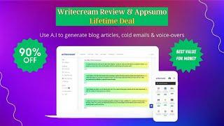 Writecream Review & Appsumo Lifetime Deal | Best Lifetime Deal