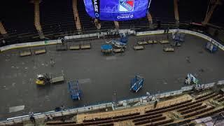 Time-lapse of Madison Square Garden transforming from basketball court to hockey rink | ESPN