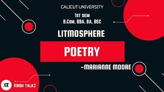 Calicut University |1st Sem| Litmosphere |POETRY |poem summary with question answers |