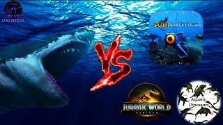 Megalodon VS Team Jurrasicworld, Aquatic Dinosaur & Leviathan In Subnautica (Edit by Zanoofficial)