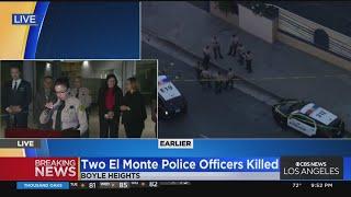 Officials deliver latest info on killing of 2 El Monte Police officers