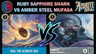  RUBY SAPPHIRE SHARK -VS- AMBER STEEL MUFASA (GANTU) - Disney Lorcana Azurite Sea Gameplay (TTS)