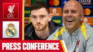 Arne Slot & Andy Robertson Pre-Match Press Conference | Liverpool v Real Madrid | Champions League