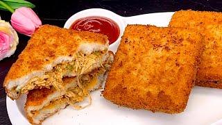 Chicken Bread Pockets Recipe | Crispy Chicken Snacks Recipe |