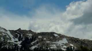 Pan from Fairview Dome to Cathedral Peak in Touleme Meadows area - Yosemite National Park CA