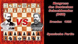 Szymon Winawer Vs. Simon Alapin  7. DSB Kongress 1892 Dresden  C73 Spanische Partie | #chess 237S