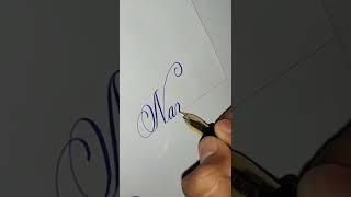 NANDINI️ HOW TO WRITE NAME IN CALLIGRAPHY || HOW TO LEARN CALLIGRAPHY || CALLIGRAPHY || #shorts