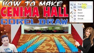 HOW TO MAKE CENIMA HALL IN CORELDRAW  #coreldraw