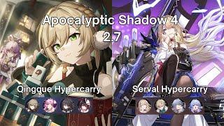 Apocalyptic Shadow 2.7 Floor 4 | Qingque Hypercarry & Serval Hypercarry | Honkai: Star Rail