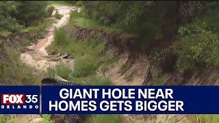 DeLand residents worry they're losing land to massive growing hole