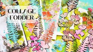 How to Create Mixed Media Botanical Collage Fodder with the Gelli Plate using Stencils and Stamps