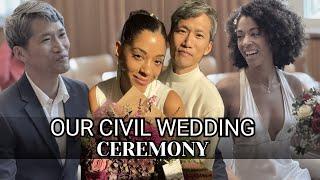 OUR CIVIL WEDDING VLOG | Ceremony, Dinner, Bouquet toss | AMBW Vegan Couple 