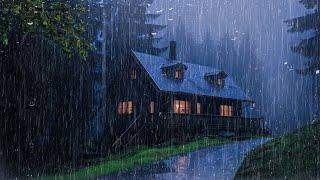 Gentle Night RAIN - Rain Sounds For Sleeping - Thunderstorm Sounds, Relax, Study, ASMR