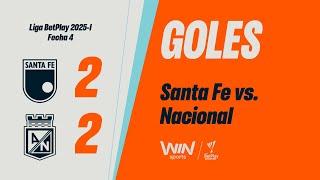 Santa Fe vs. Nacional  (goles) | Liga BetPlay Dimayor 2025-I | Fecha 4