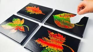  BEGINNER Level Autumn Leaf Art  - Super EASY Technique! - Stunning Results! | AB Creative Tutorial