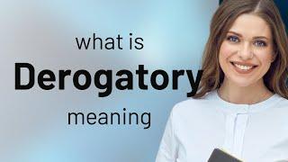 Derogatory — meaning of DEROGATORY