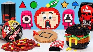 LEGO Squid Game but Mukbang | Squid Game emotion Mukbang with Apu / Stop Motion