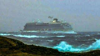 Cruise ship in 9 ball storm.