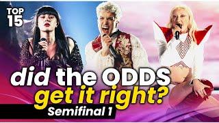 Did The Odds Get It Right? - Results vs. Final Odds during Semi-Final 1 - Top 15 - Eurovision 2024