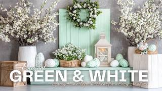 Elegant Green and White Easter Decor | Spring Home Refresh Ideas 2025